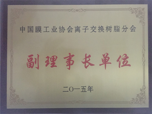 中國膜協會副理事長單位會員證